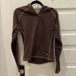 Brown Long Sleeve Athletic Top